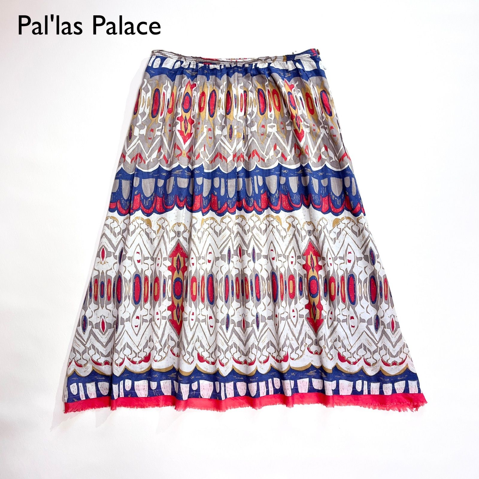 cg75 Pal'las Palace 総柄 エスニック調コットンスカート 幾何学