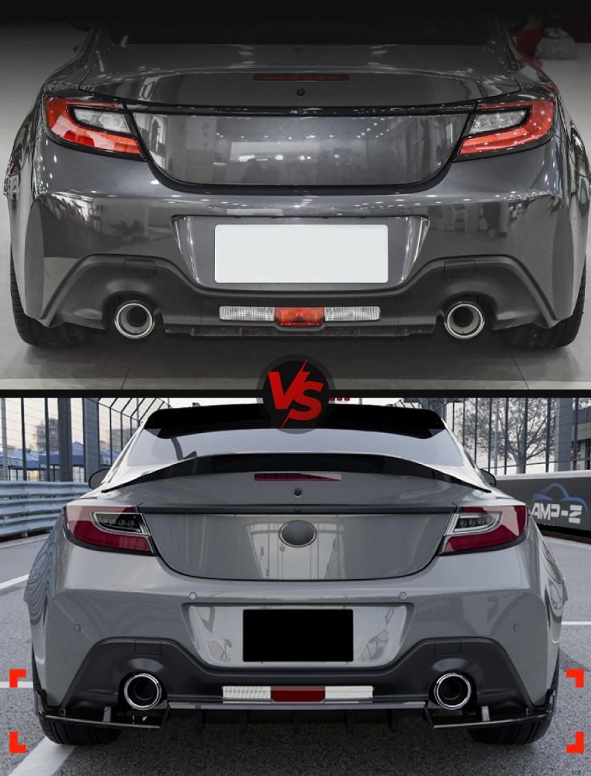 トヨタGR86 スバルBRZ 2025 対応 ABS製 リアディフューザー リアリップスポイラー ピアノブラック カーボン調