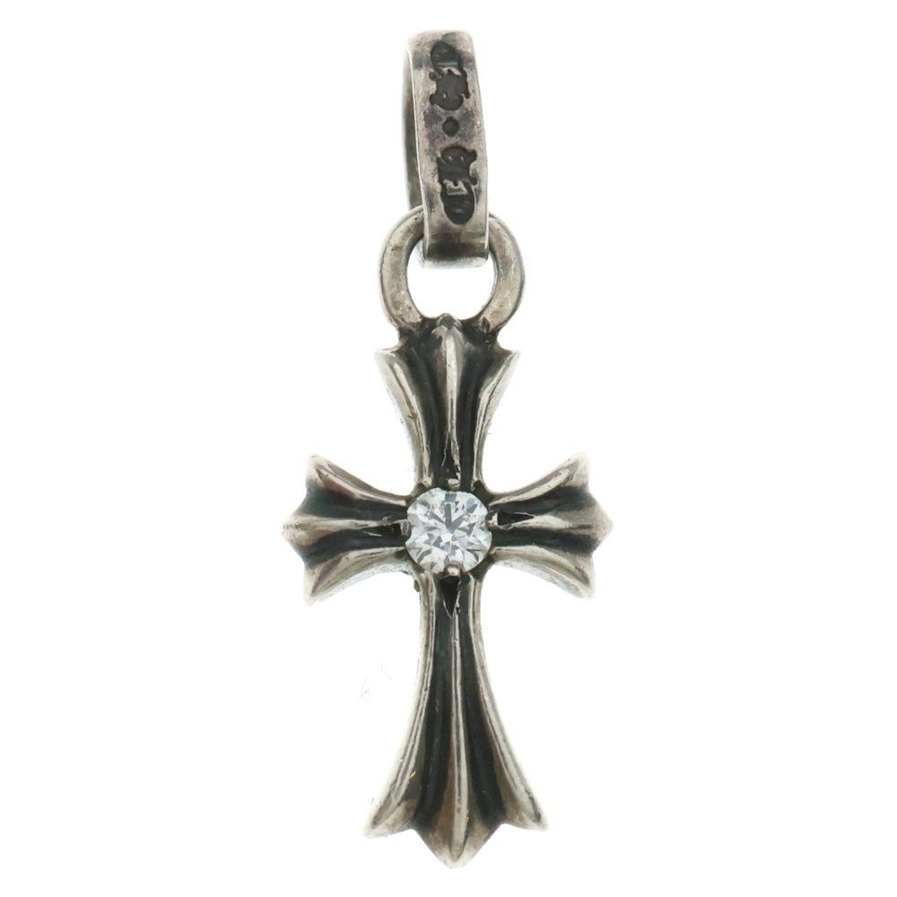 CHROME HEARTS クロムハーツ CRS BBYFAT DMND A ベイビーファットクロス 両面 アフター 1ダイヤ ペンダントトップ シルバー