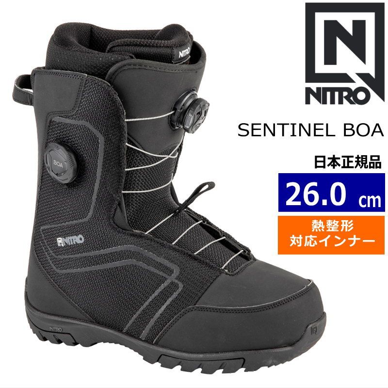 24-25 NITRO SENTINEL BOA TRUE BLACK 26cm ナイトロ センチネル メンズ スノーボードブーツ 日本