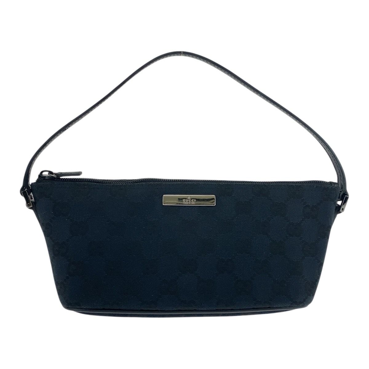 美品 GUCCI グッチ ブラック 黒 シルバー金具 GGキャンバス /レザー