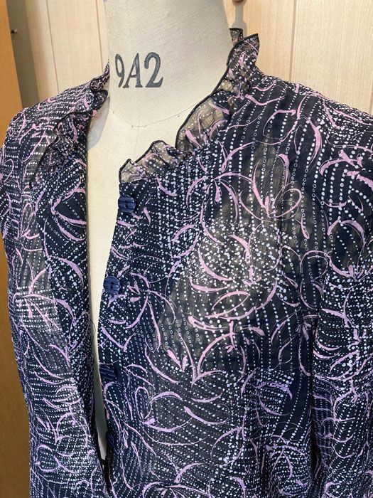 前ボタン七分袖チュニック