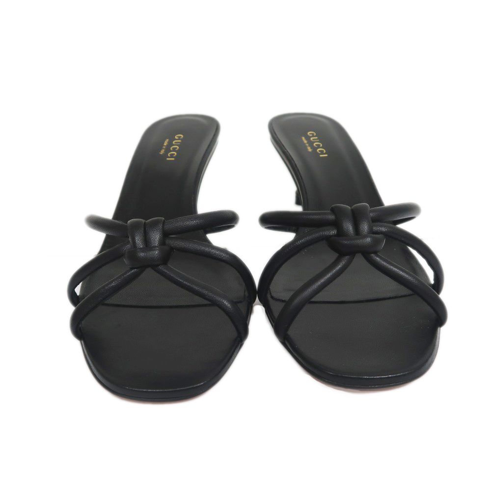 【お値下げ可能】gucci バンブー　サンダル 名東】グッチ サンダル バンブー 37 1/2 黒 ブラック レディース