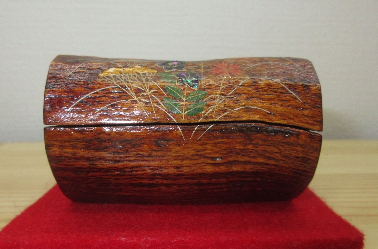 逢絢亭 茶道具 香合 輪島塗 蔦割 秋草蒔絵 木製 米本匠伯 共箱入り