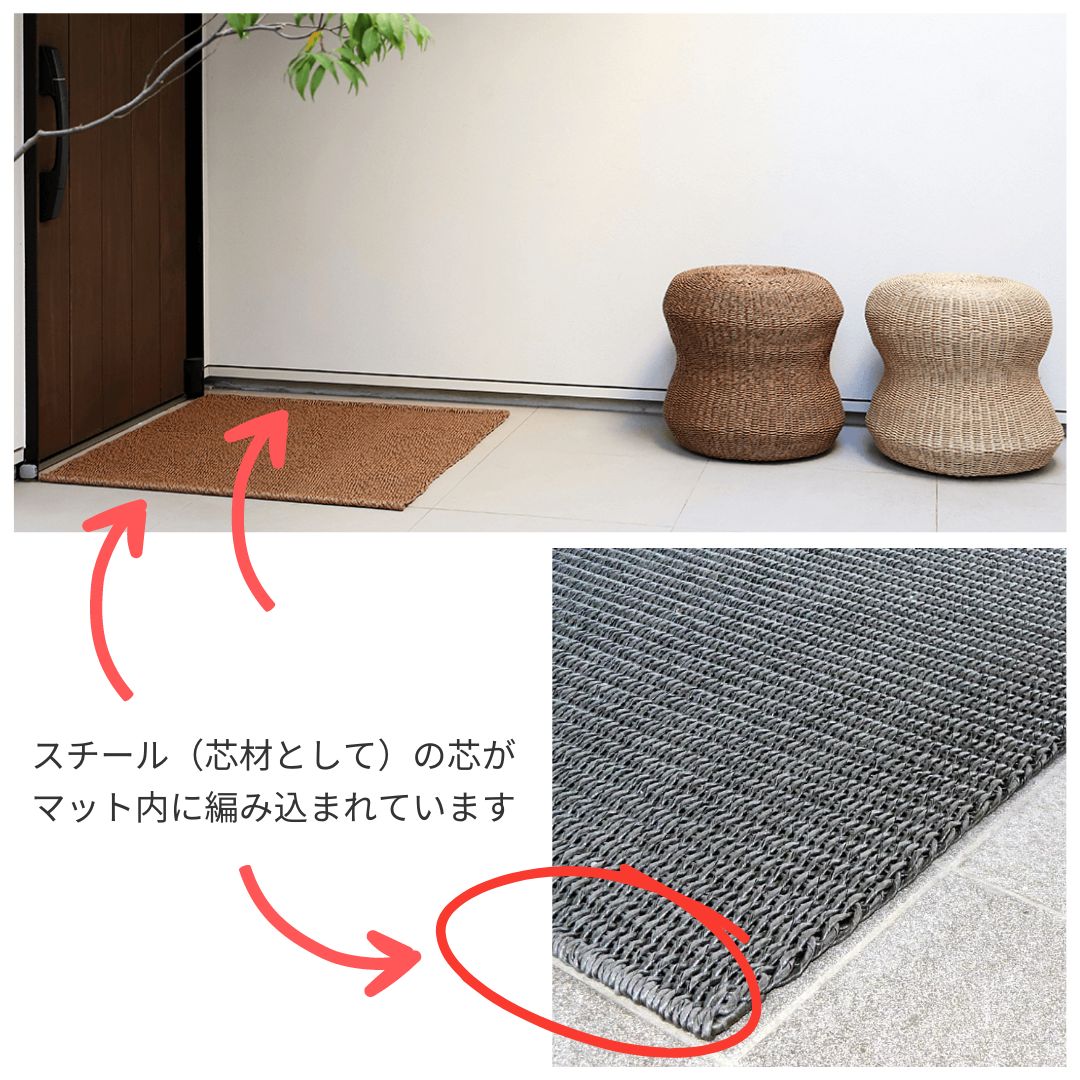 手織りラタン調マット