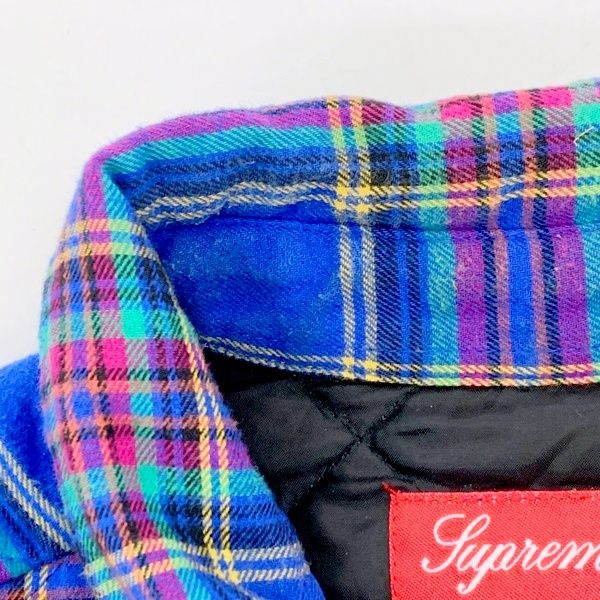 Supreme 21AW Quilted Plaid Flannel Shirt キルティング フランネル チェック シャツ 厚手 ストリート シュプリーム トップス DM12597■