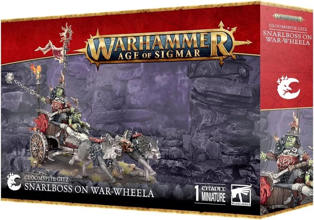 ミニチュアゲーム グルームスパイト ギット スナールボス ウォーホイーラー搭乗 ウォーハンマー エイジ オヴ シグマー Gloomspite Gitz Snarlboss On War-wheela 89-91