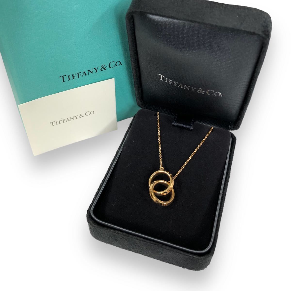 超美品 Tiffany & Co. ティファニー アトラス X クローズド インターロッキング ネックレス K18YG / 5.6g【鑑定済み】