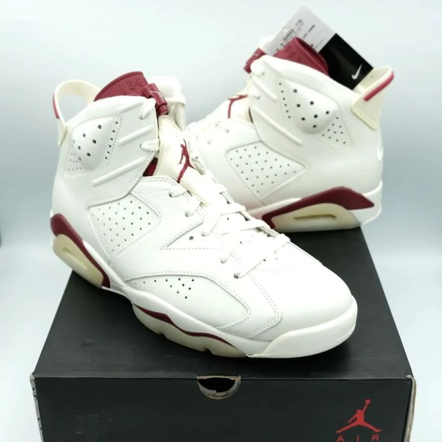 NIKE AIR JORDAN 6 RETRO MAROON 2015 ナイキ エア ジョーダン 6 レトロ マルーン 2015 白 赤 ベージュ  29cm 384664 116 - メルカリ