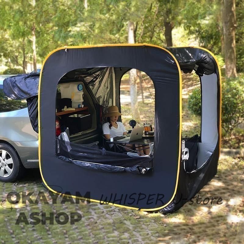 防災対策 車中泊テントカーサイドタープ トランクテントポップアップテント キャンプ 日よけ 車と連結 SUVラポップアップテント 防水