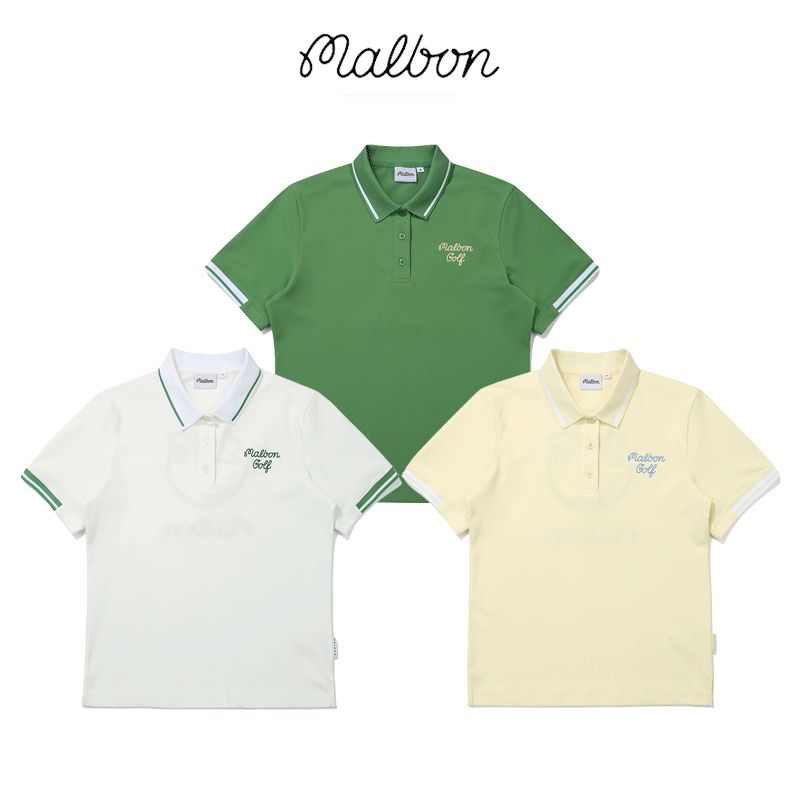 春夏 韓国 MALBON ゴルフウェア レディース 半袖Tシャツ 春夏 韓国 MALBON ゴルフウェア レディース 半袖Tシャツ