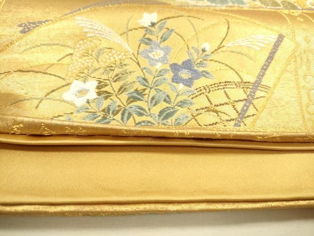 平和屋着物○西陣 長嶋成織物 ながしま帯 六通柄袋帯 唐織 天井