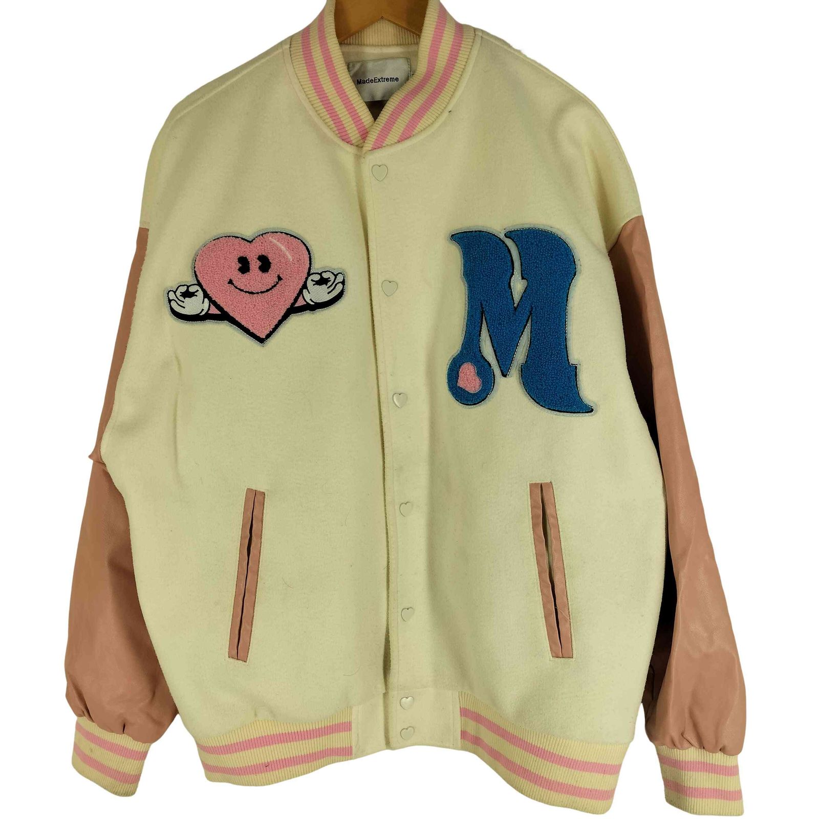 メイド エクストリーム MADE EXTREME Men Funny Furry Patches Bomber Jacket ワッペン刺繍 スタジャン メンズ  2XL