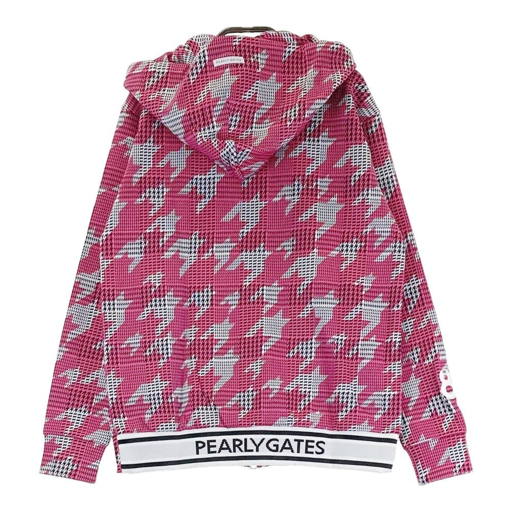 サイズ 0 PEARLY GATES パーリーゲイツ 055-2262902 ジップパーカー 千鳥柄 ピンク系 240101535064 ゴルフウェア レディース ストスト