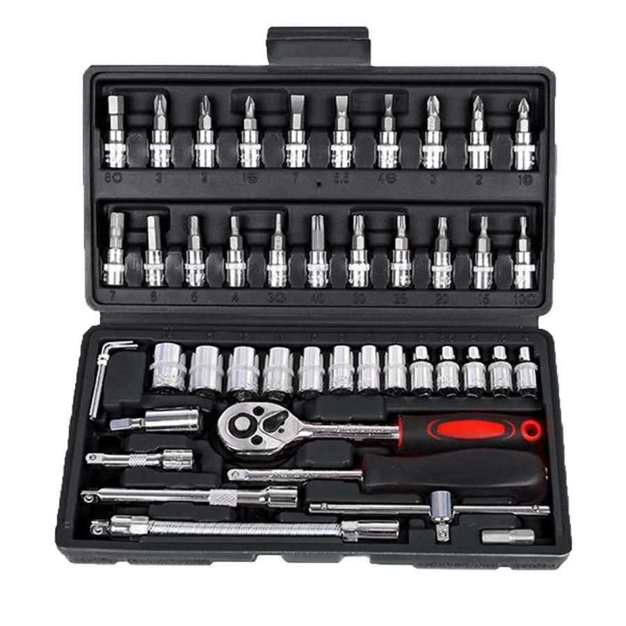ソケットレンチ セット 46点 六角 サイズ ロング 工具セット