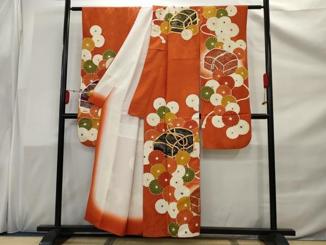 平和屋着物□豪華振袖 駒刺繍 文箱花文 暈し染め 金彩 正絹 逸品