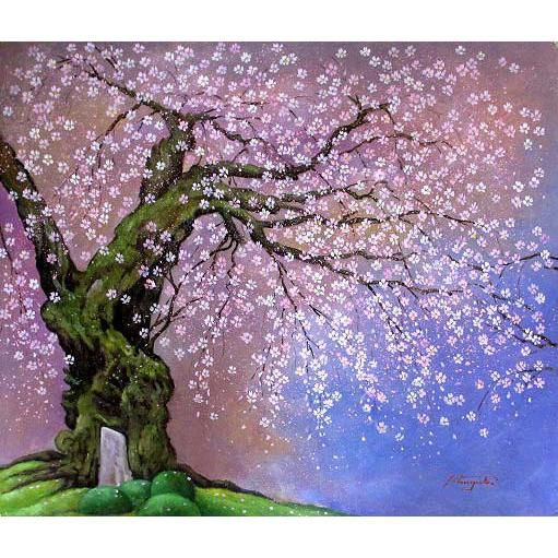 桜の花 (油画」額縁付き