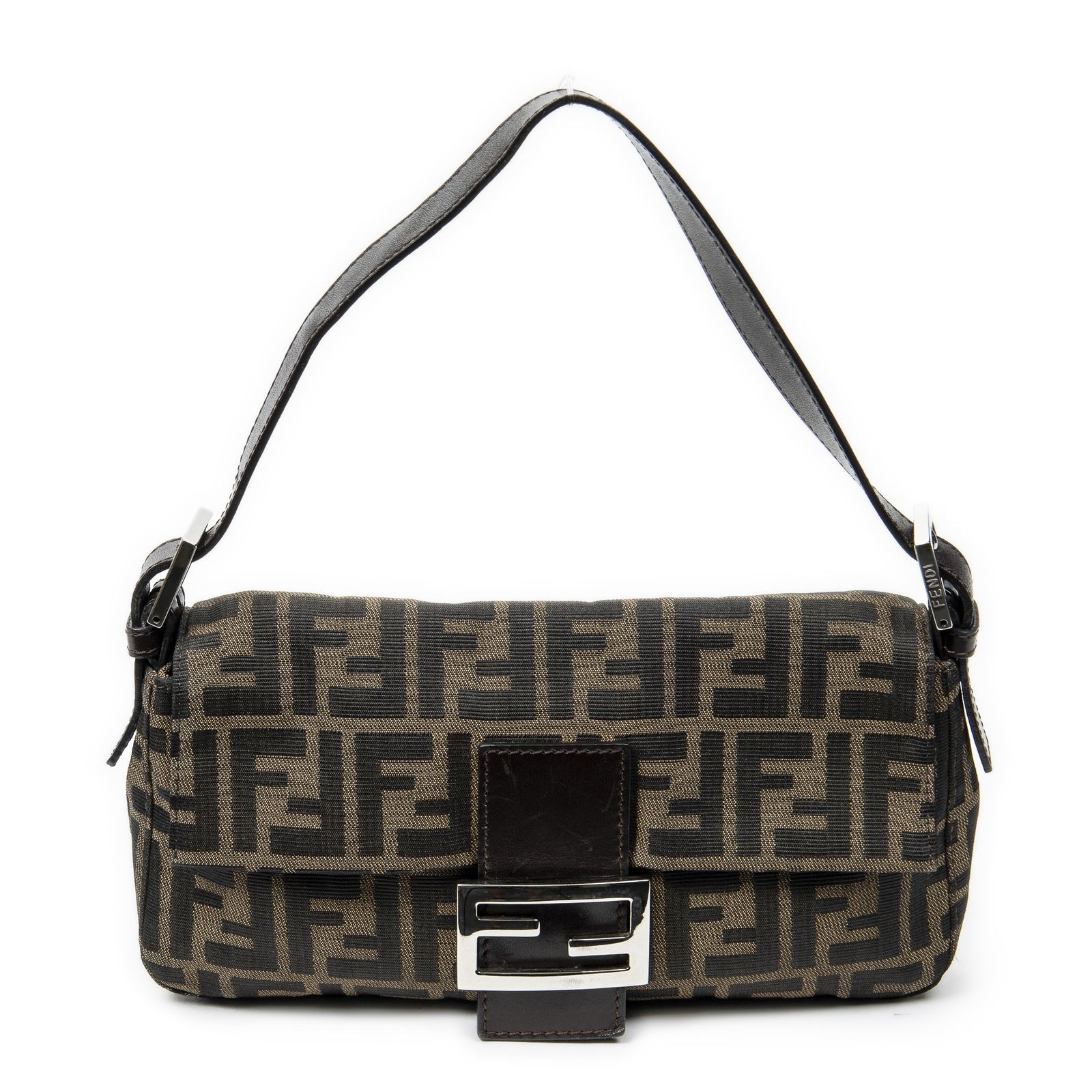 FENDI フェンディバゲットブラウン|ブラックズッカキャンバスA