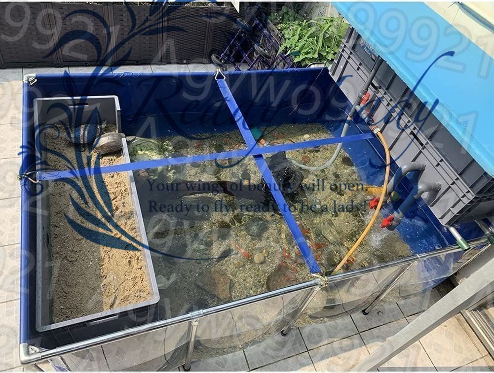 サポート付きキャンバス養魚池 養殖水槽水槽大型厚みのあるナイフこすり布耐候性と耐酸化性屋外特別な養魚プール池 120x80x50cm WWW_GEBZETESISAT_COM_TR