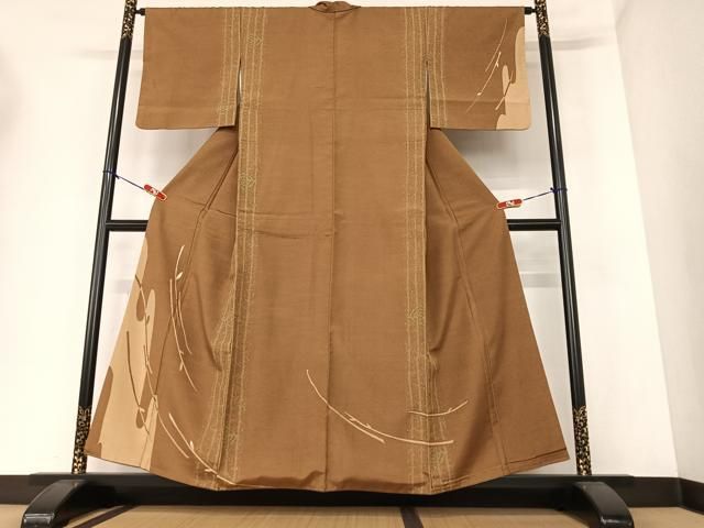 平和屋着物●上質な紬　訪問着　枝葉文　正絹　逸品　AAAZ0180zg 平和屋着物○上質な紬 訪問着 枝葉文 正絹 逸品 AAAZ0180zg