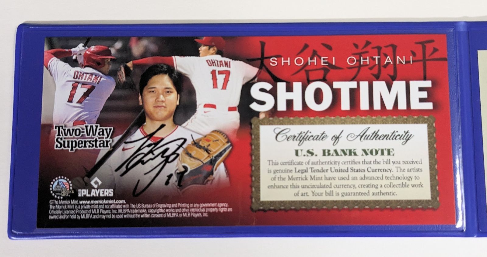 アメリカ 限定2ドル紙幣 大谷翔平 SHOHEI OHTANI Shotime 漢字