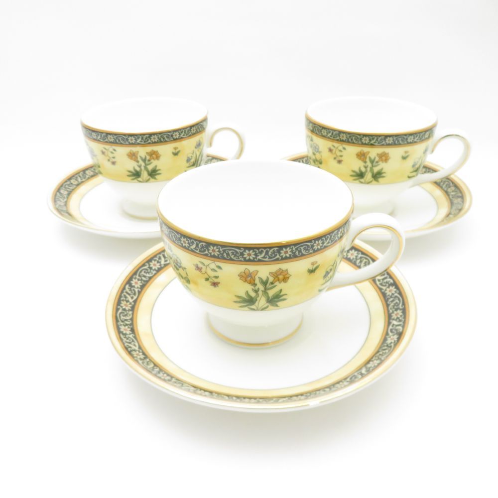 WEDGWOOD ウェッジウッド インディア ティーカップ＆ソーサー 3客 セット リー SM4744K1