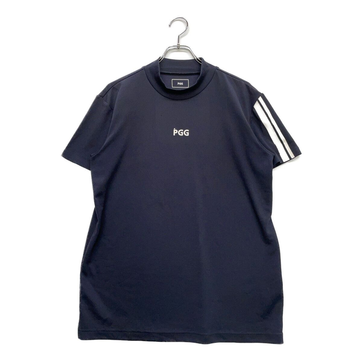 中古 メンズ パーリーゲイツ PEARLY GATES 半袖シャツ 6(XL) 濃紺 ネイビー PGG モックネック ハイネック メッシュ