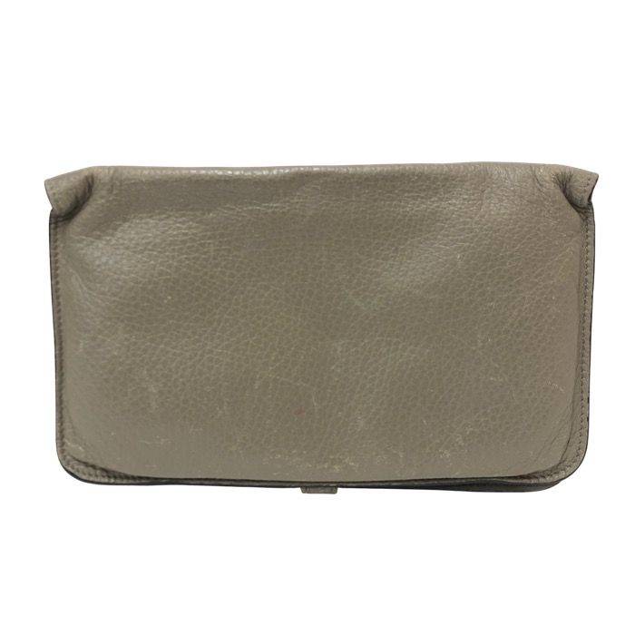 HERMES エルメス ドゴンGM 長財布 レザー グレー □J刻印【中古】 ユニセックス HERMES エルメス ドゴンGM 長財布 レザー グレー □J刻印【中古】 ユニ