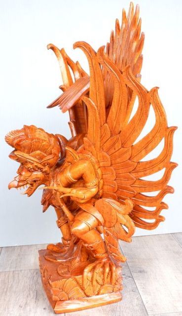 インドネシア 木彫りガルーダに乗るヴィシュヌ アンティーク