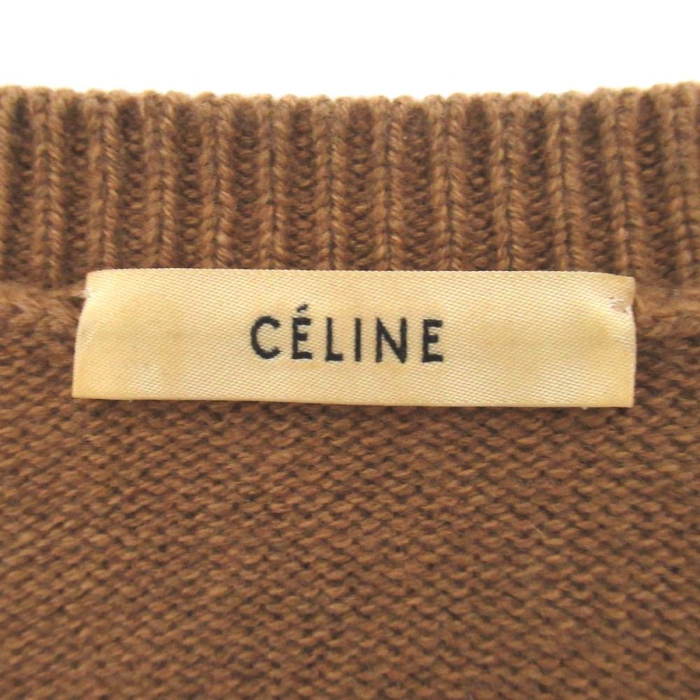 CELINE セリーヌ フィービー期 マディソンブルー ブラウン カシミヤ #M 長袖ニット セーター CELINE セリーヌ フィービー期 マディソンブルー ブラウン