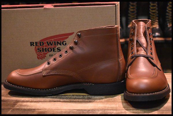 【8.5D 箱付 未使用 19年】レッドウィング 8076 1930s スポーツ ブーツ 茶 ブラウン シガーリタン redwing フラットボックス HOPESMORE【EQ108】