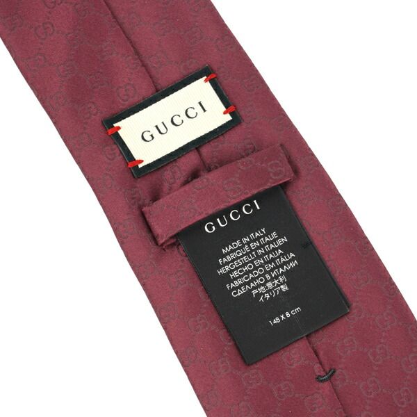 新品 グッチ GUCCI ネクタイ GGパターン ボルドー - メルカリ