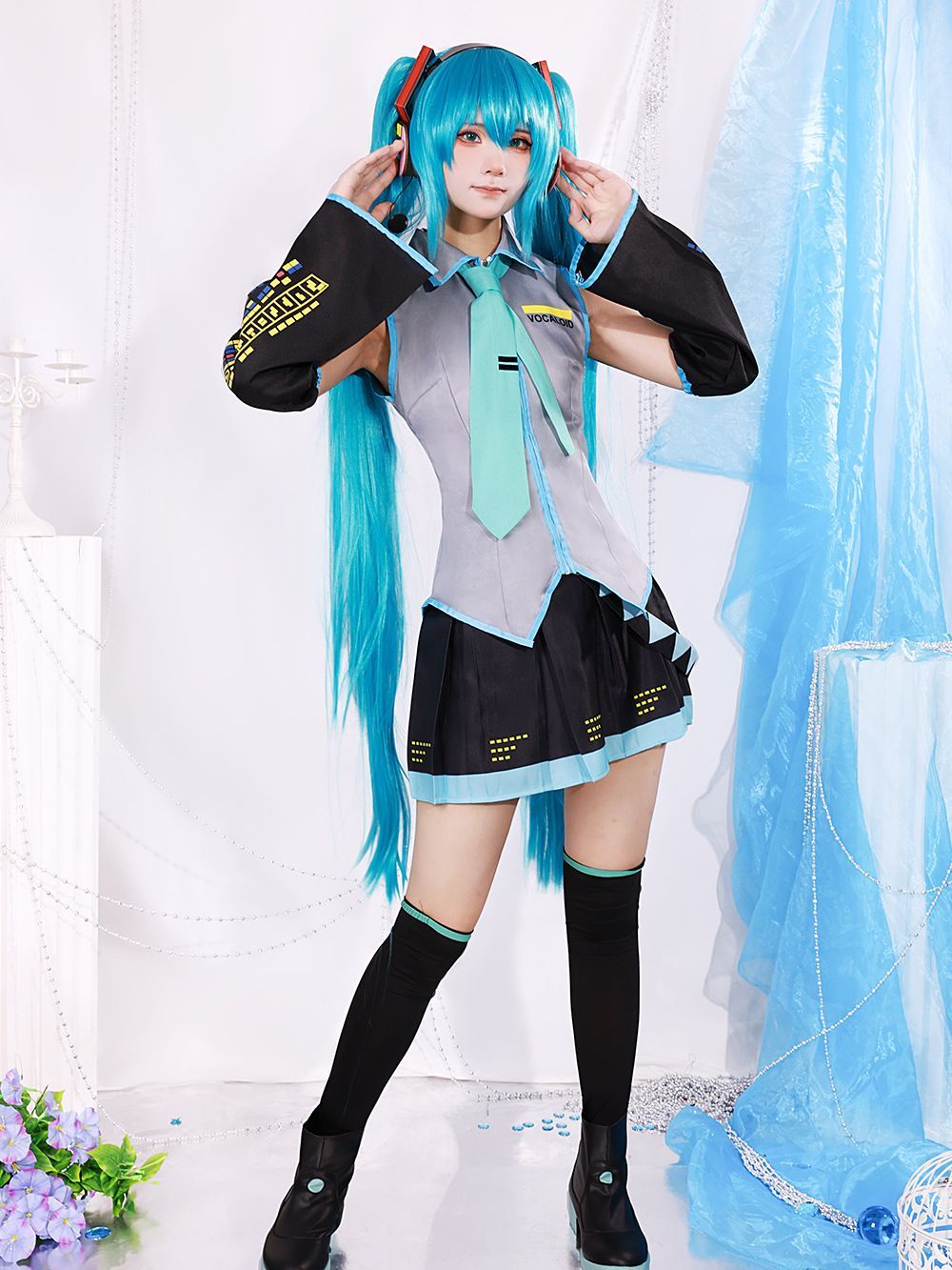 初音ミク コスプレ衣装 セット ウィッグ 靴付き JK服 変装 仮装 演出服 