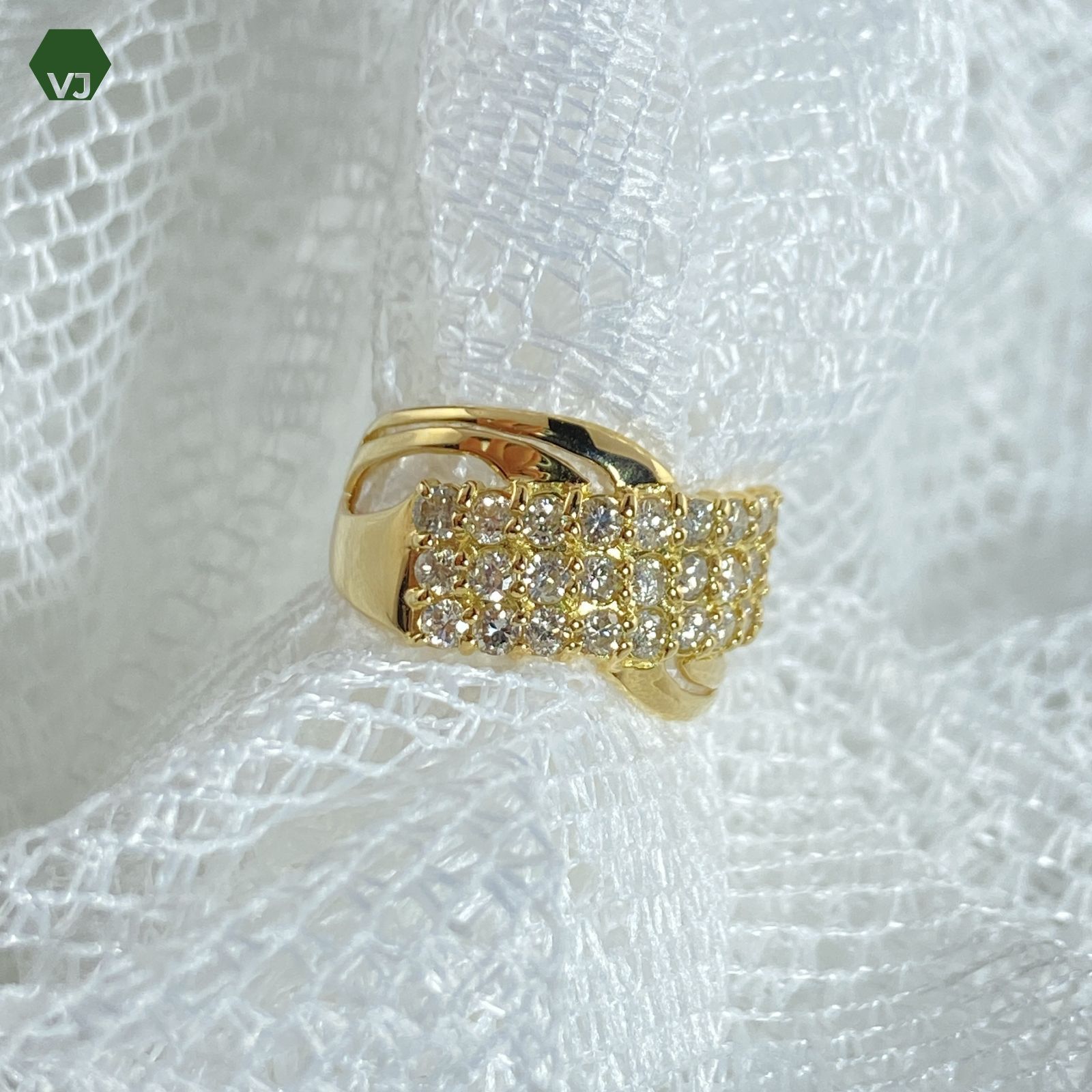 17-35】ダイヤモンド リングD1.00ct【中古】【K18YG 】【9号】☆By 