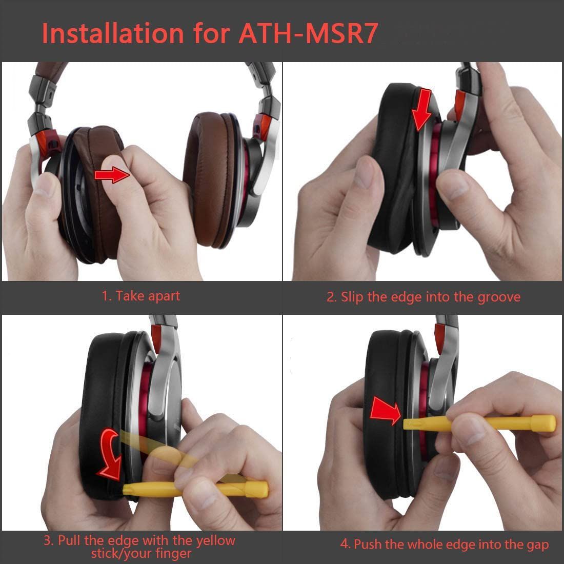 新着商品】Audio-Technica オーディオテクニカ ATH-MSR7 パッド MSR7NC 互換性 MSR7BK MSR7GM イヤーパッド  ヘッドホンに対応 QuickFit イヤパッド/イヤークッション/イヤーカップ Geekria プロテインレ - メルカリ