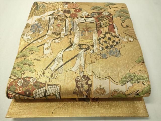 平和屋着物▽佐賀錦 全通全景袋帯 洛中洛外図 金糸 引箔 正絹 平和屋着物▽佐賀錦 全通全景袋帯 洛中洛外図 金糸 引箔 正絹
