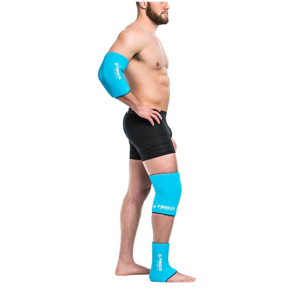 アイシング サポーター フリーズ スリーブ L ターコイズ サイズが合えばどこでも着けられるサポータータイプ ZE SLEEVE 膝 足首 手首 ふくらはぎ 冷却 温熱 冷温両用