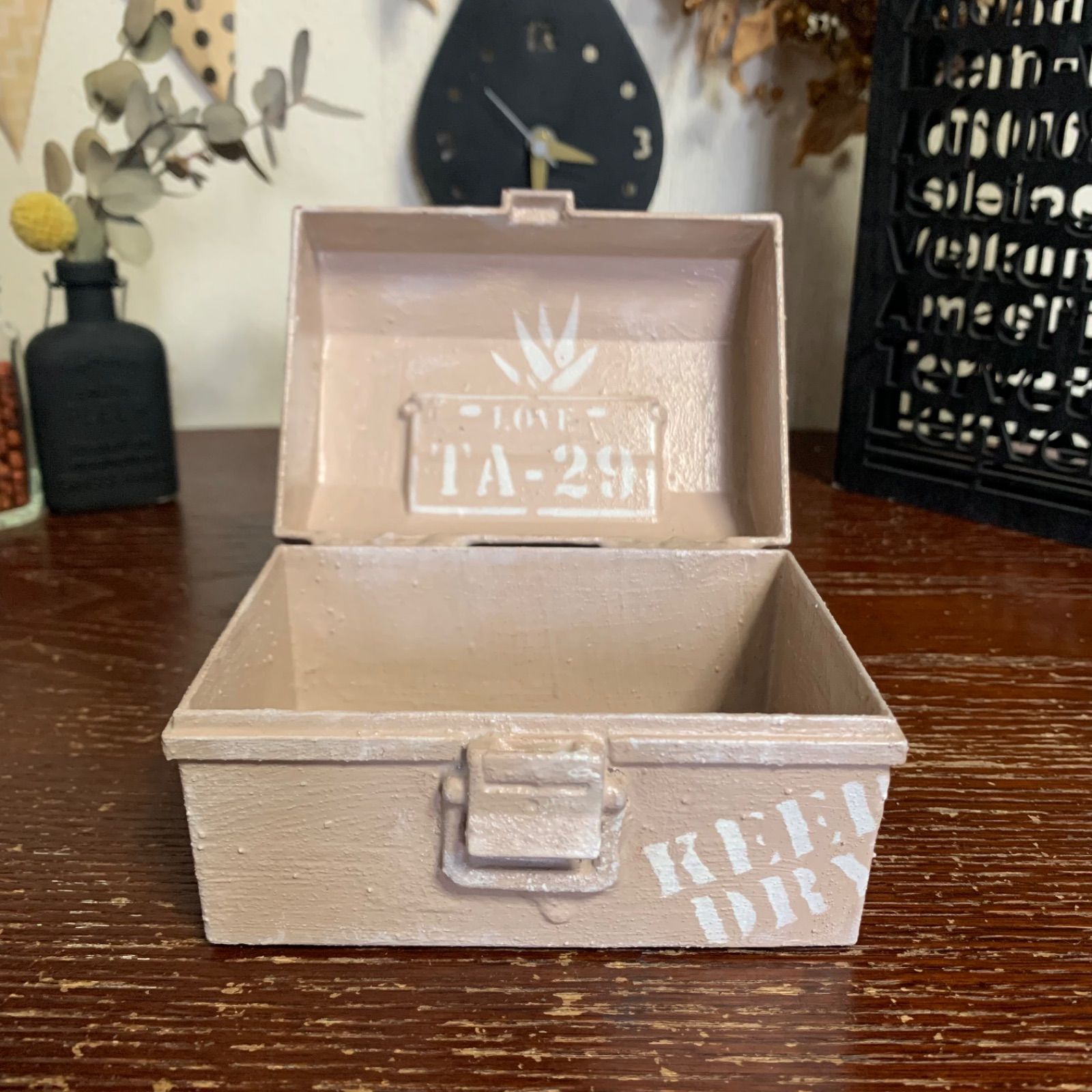 工具箱寄せ 🧰 リメイ鉢 (KEEP DRY) ミルクティーグレージュ ＊ リメ缶