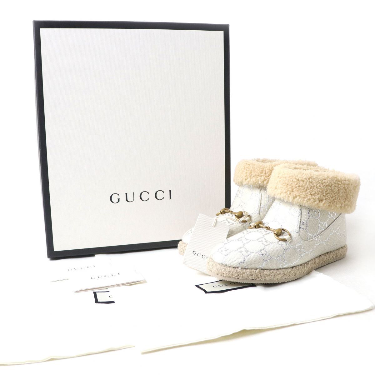 未使用品◇GUCCI グッチ 629086 GG柄 ラメ入り ホースビット付