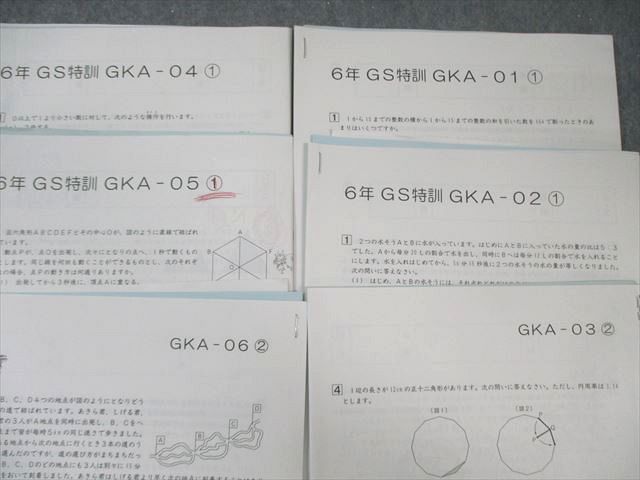 SAPIX 小6 サピックス 開成コース GS特訓 GKA01～06 算数 【計6回分