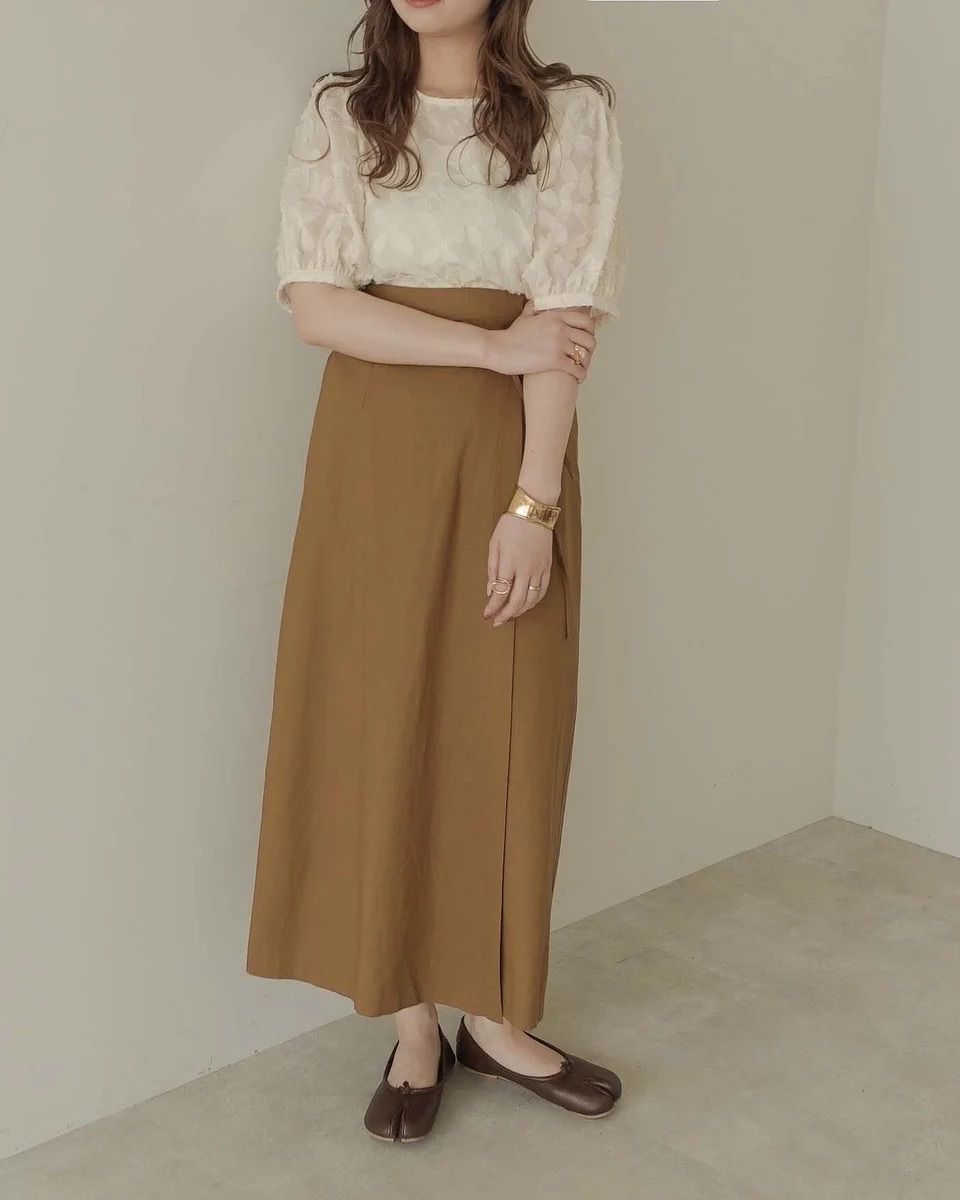 Alumu multiway linen skirt ロングスカート - ロングスカート