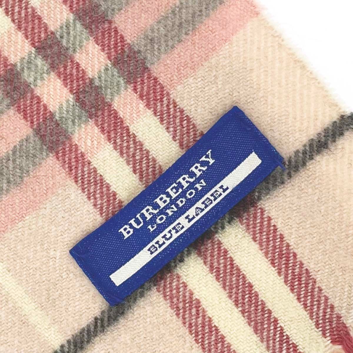 BURBERRY BLUE LABEL ノバチェック マフラー ピンク 美品