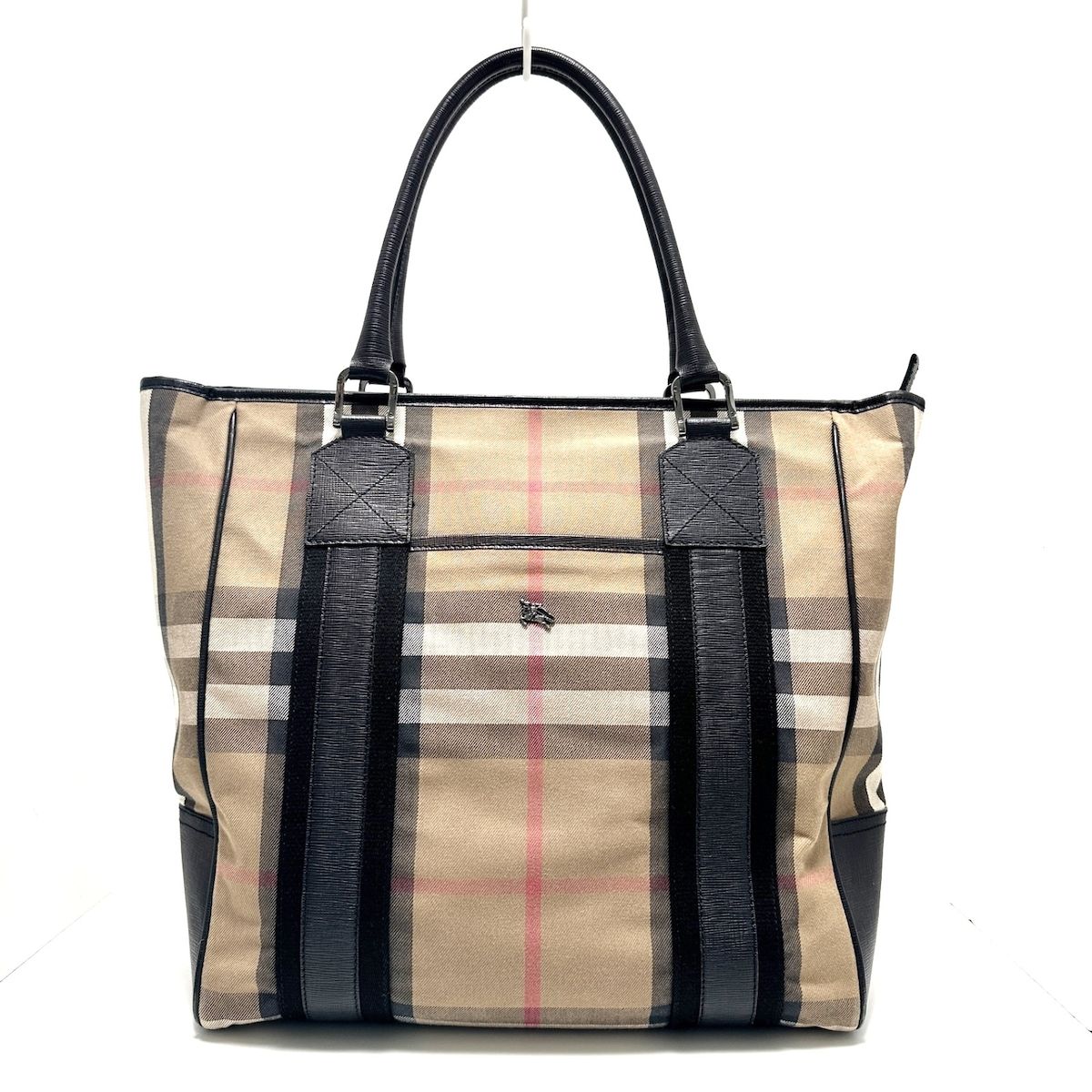 Burberry(バーバリー) ショルダーバッグ - ベージュ×黒×マルチ チェック柄 ジャガード×レザー×キャンバス - メルカリ