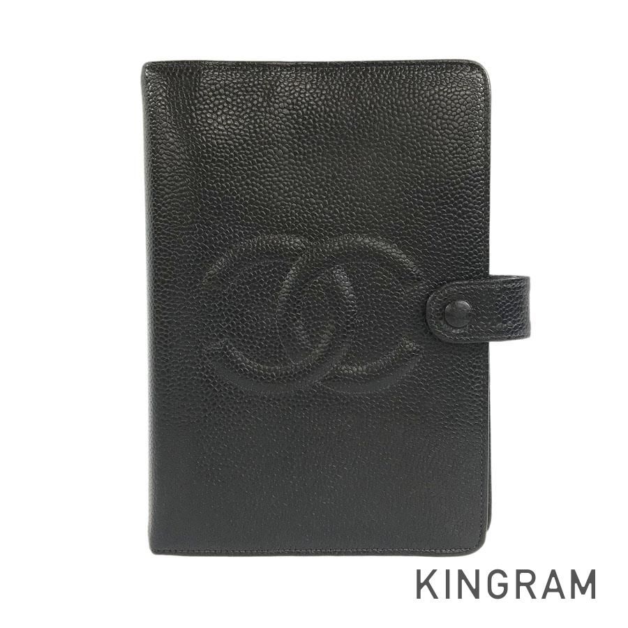 シャネル CHANEL アジェンダ MM キャビアスキン 6穴式 ゴールド 
