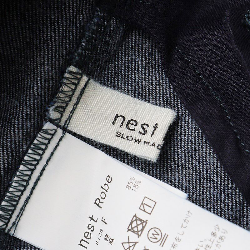 新作 2024SS ネストローブ nest Robe UpcycleLino デニムアシメタック