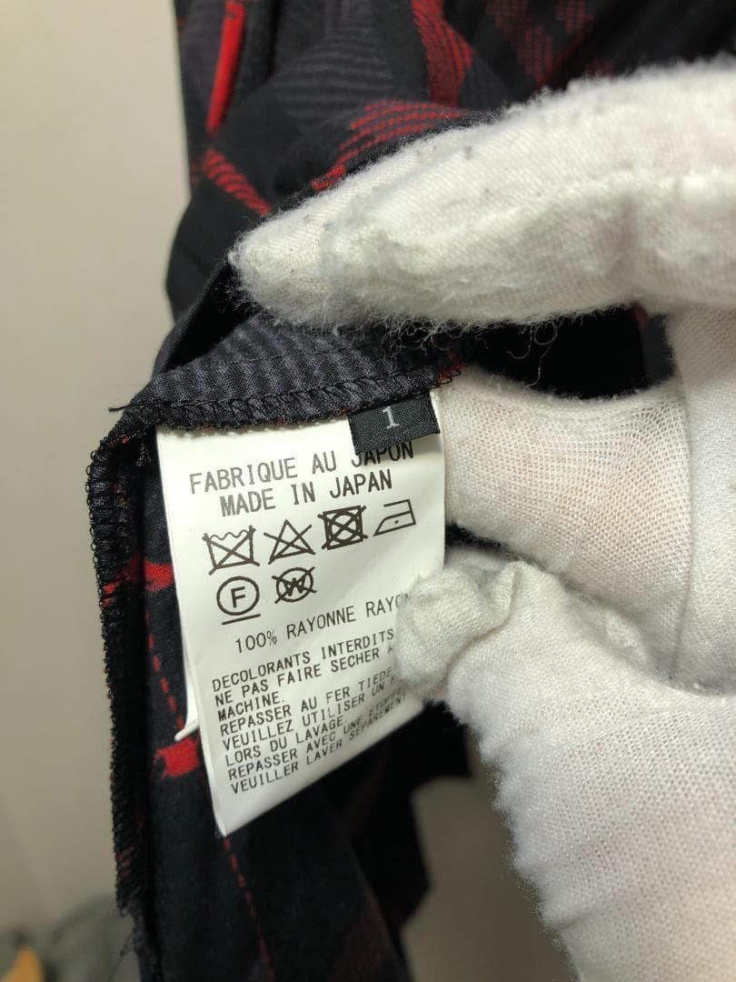 多様な 074051 Y s アシンメトリー チェック スカート 1 レーヨン ワイズ yohji yamamoto ヨウジヤマモト メンズ レディース YG-S13-208