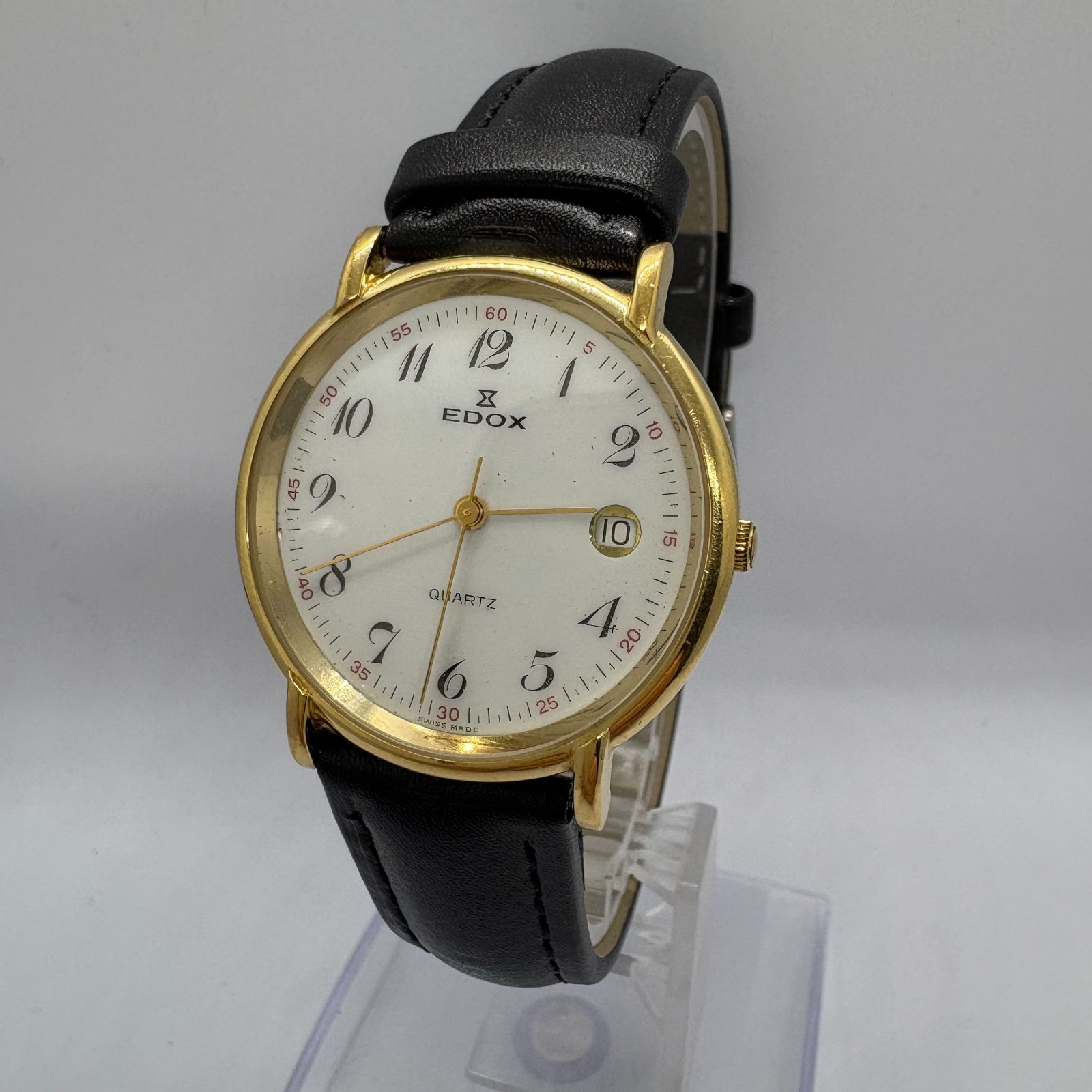EDOX エドックス メンズ クォーツ 腕時計 ゴールド 白文字盤 