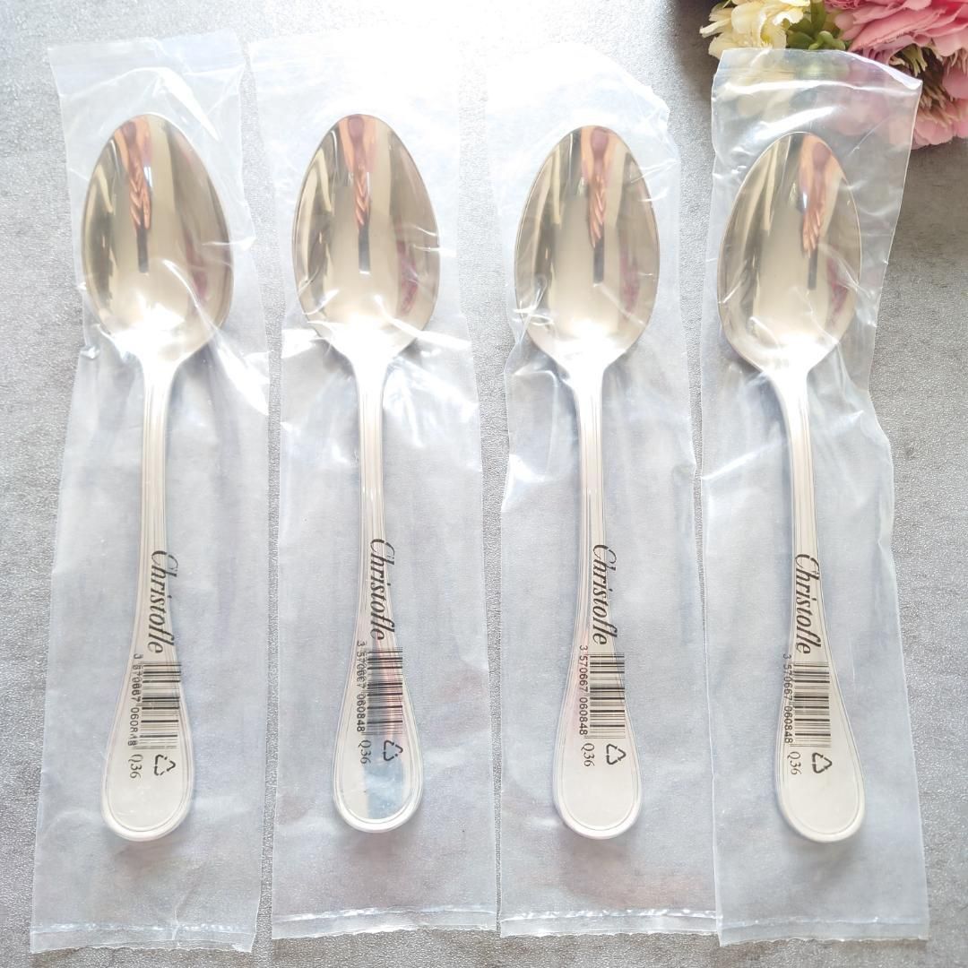 クリストフル ACIER アルビ 未開封 ステンレス テーブルスプーン 4点