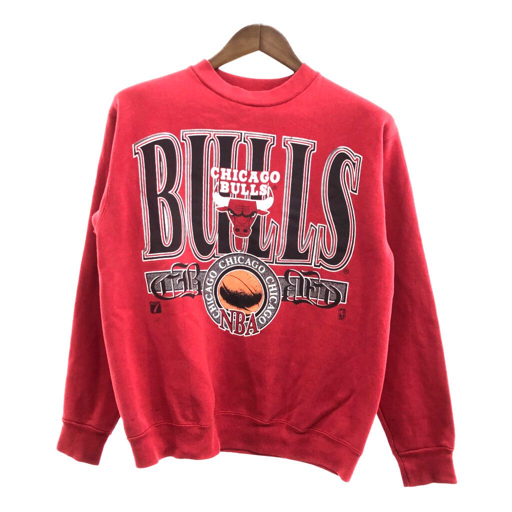 90年代 USA製 TULTEX NBA シカゴ・ブルズ スウェット トップス プロチーム レッド (メンズ M) 中古 古着 P6988
