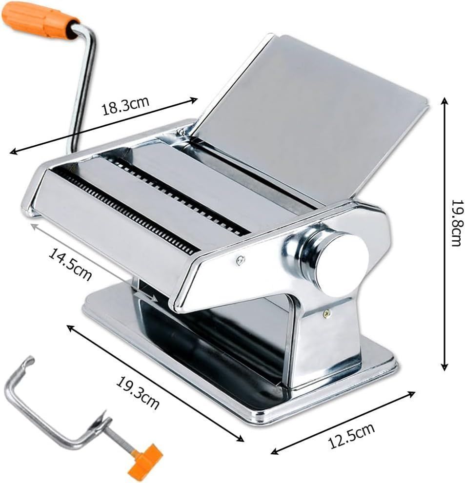 パスタマシン 手動 3カッター 2mm/4.5mm/8mm シルバー カッター  